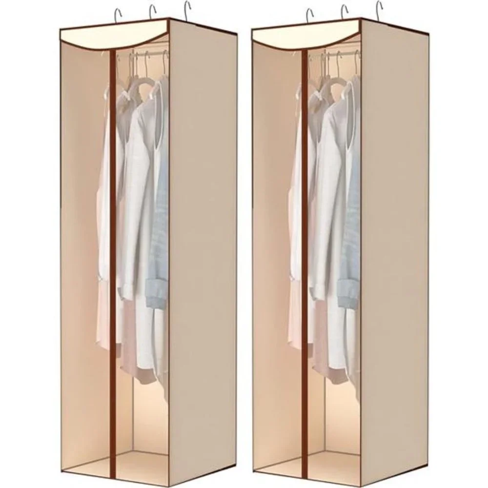 2-Pack Hanging Garment Bag, Long Garment Cover for Closet, Clear Garment Bags